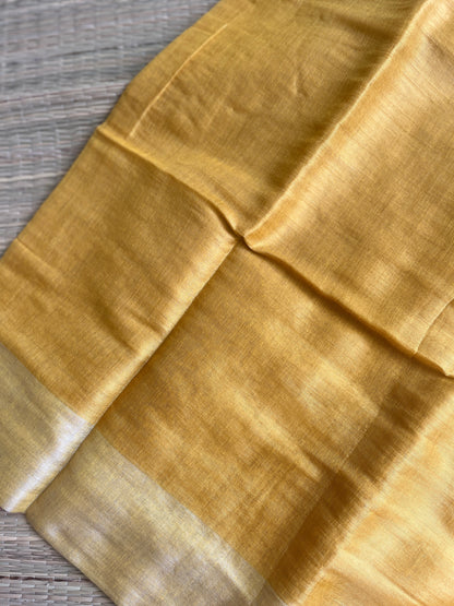 Maya - Double Shade Golden Tissue Half & Half Saree with Tassels